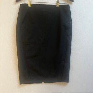 Elizabeth and James Black Pencil Skirt Silk Side Panels Size 8